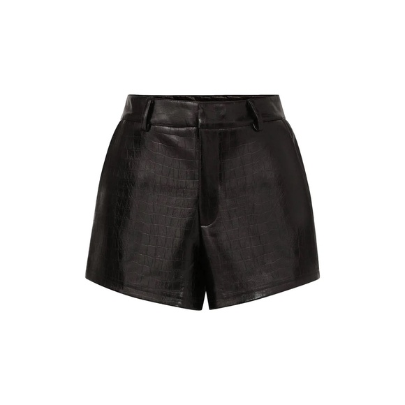 Noli Croco Faux Leather Short - Black - Picture 2 of 6